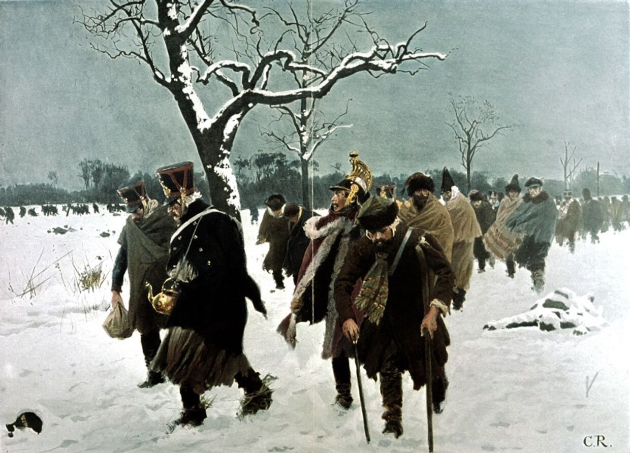 Картина Карла Рехлинга «Ноябрь 1812 г. Отступление Великой армии Наполеона из России», 1901 г.