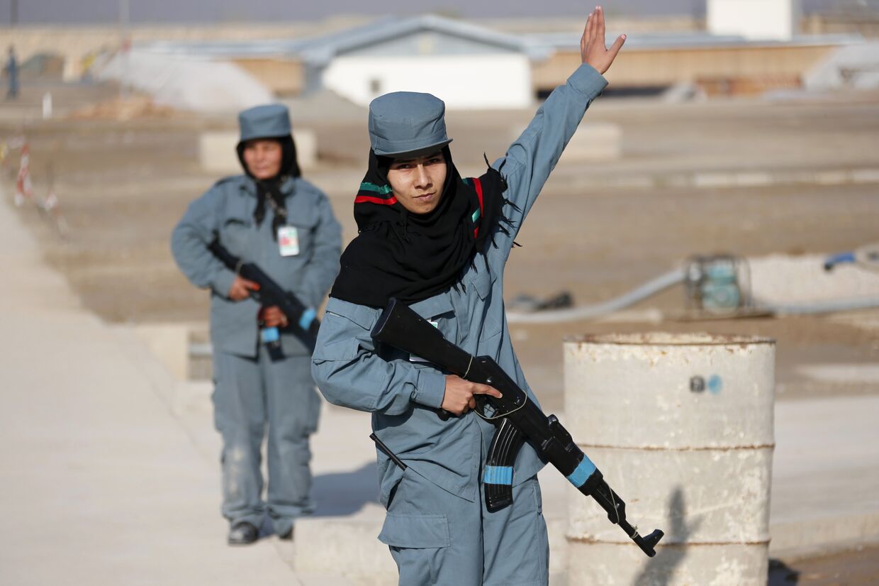 Женщины афганской национальной полиции (АНП) в Кундузе, на севере Афганистана 