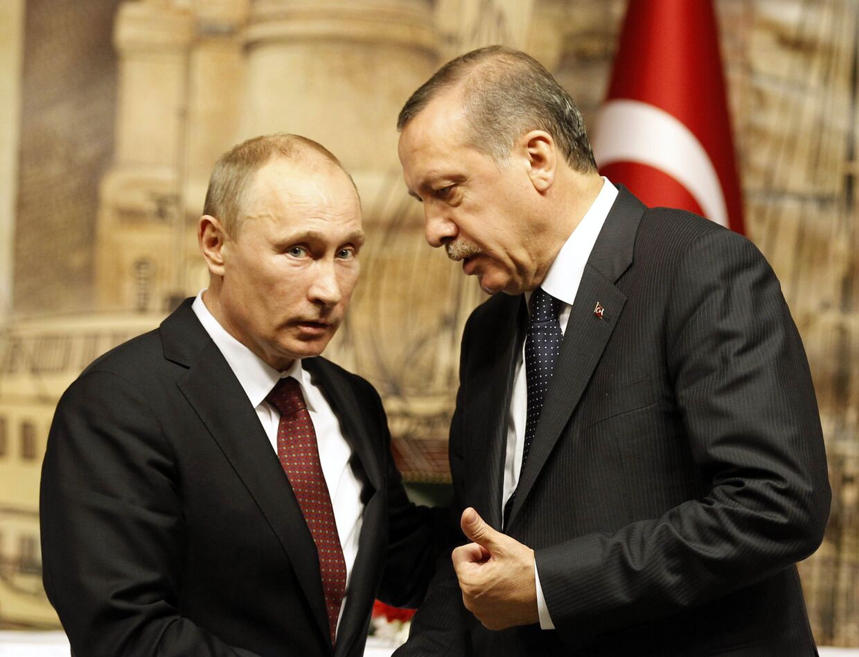 Президент России Владимир Путин и премьер-министр Турции Тайип Эрдоган