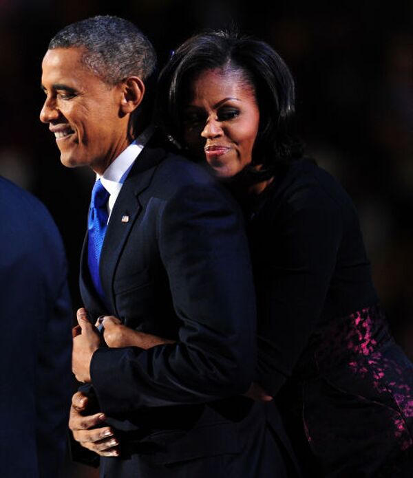 Президент США Барак Обама c женой Мишель Обама