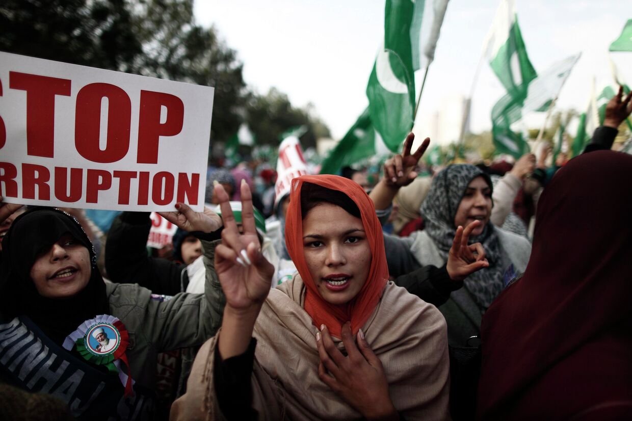 Участники протеста в Исламабаде