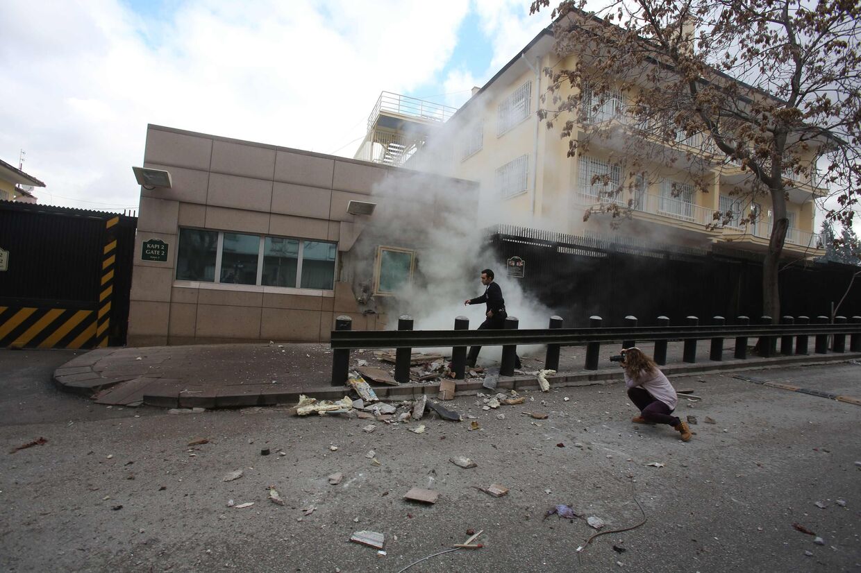 Посольство США в Анкаре после атаки