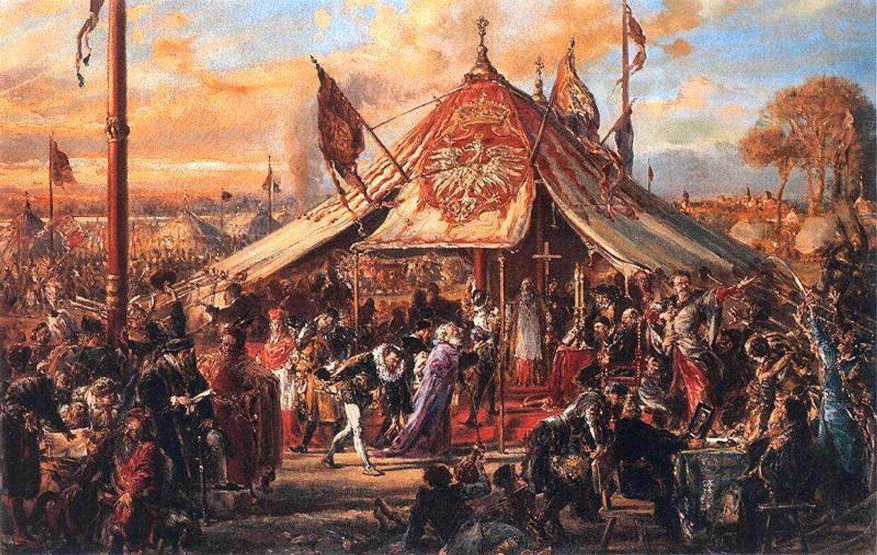 Картина художника Яна Матейко «Республика в зените своего могущества. Выборы правителя 1573 г.»