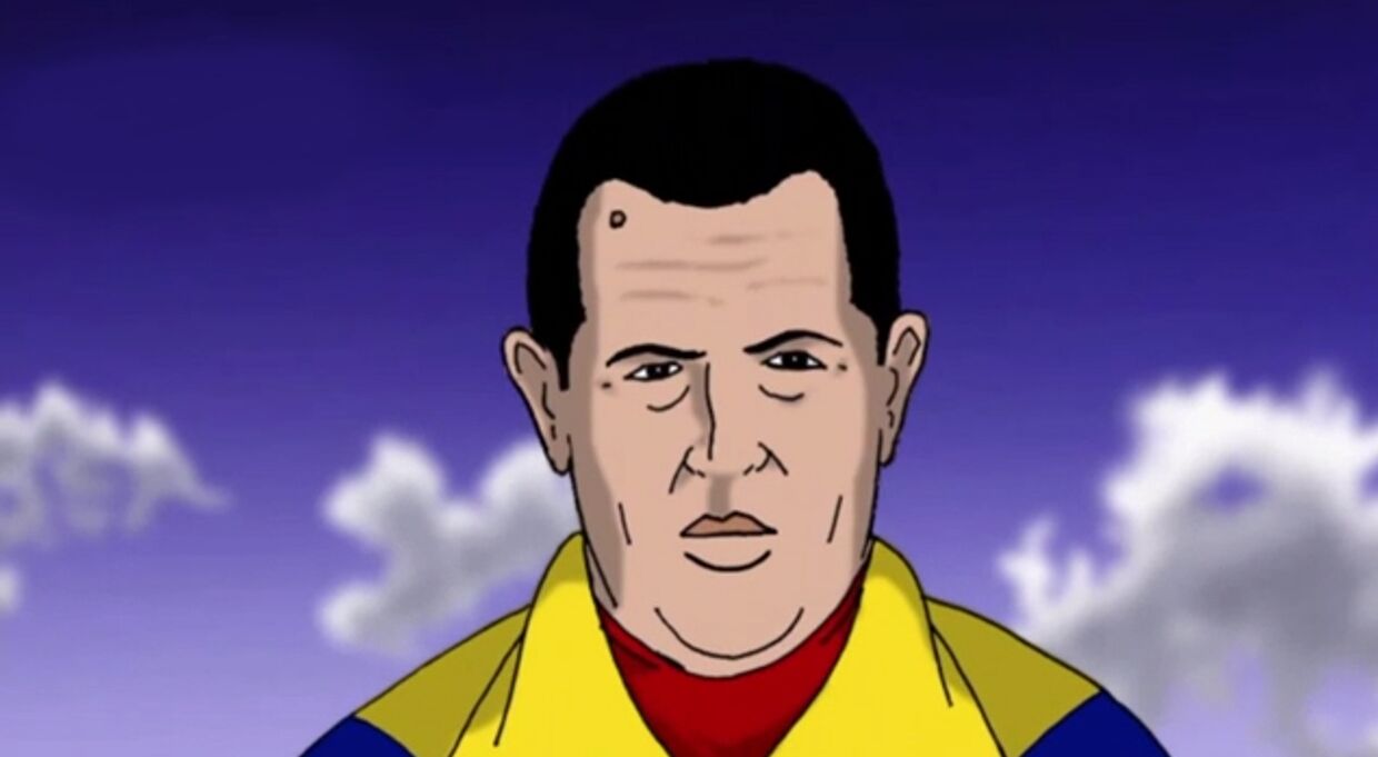Кадр мультипликационного ролика об Уго Чавесе