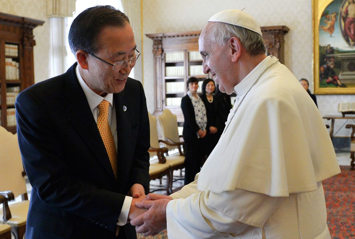 Встреча Пан Ги Муна и Папы Римского Франциска в Ватикане