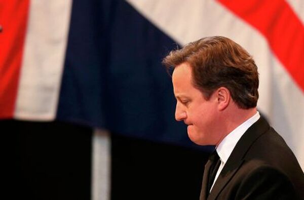Британский премьер Дэвид Кэмерон произносит прощальную речь памяти Маргарет Тэтчер в соборе Святого Павла 