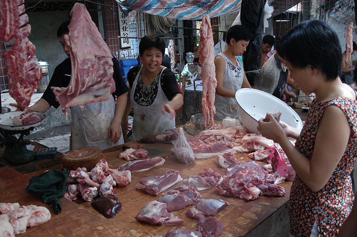Продавцы мяса в Китае