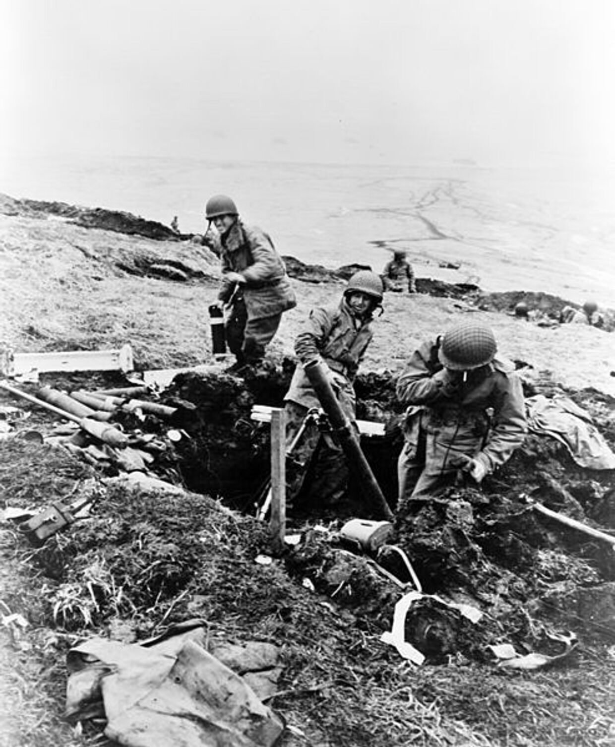 Американские солдаты в битве за Атту, 1943 год