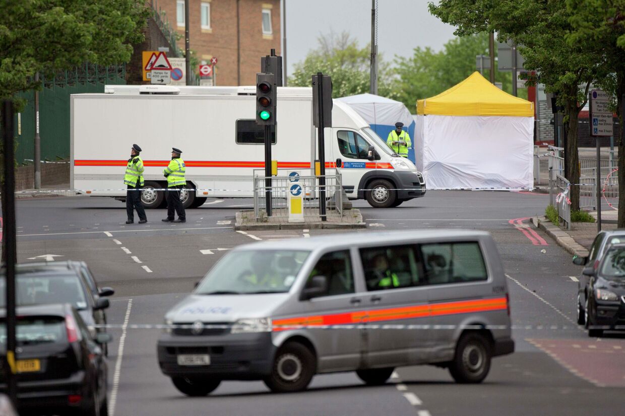 Полиция возле места преступления в Лондоне