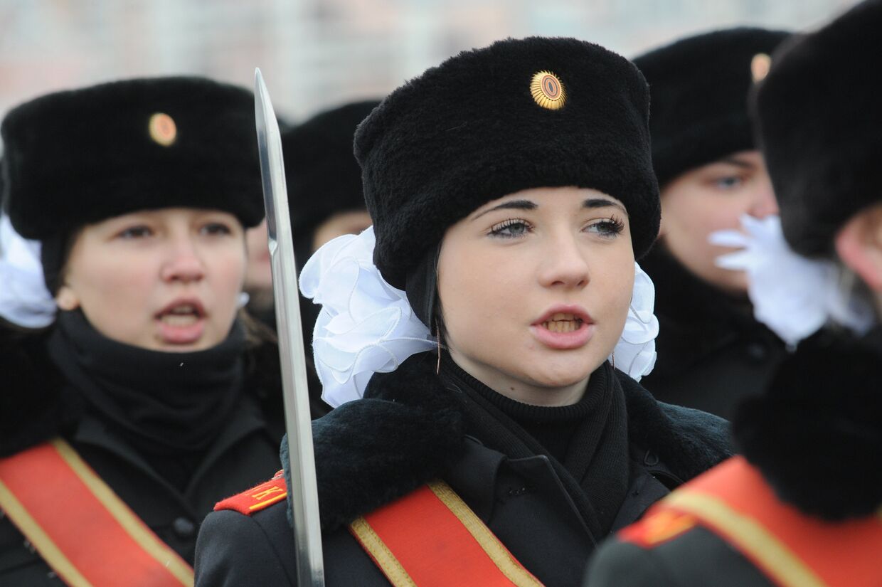 Репетиция торжественного парада, посвященного 68-й годовщине исторического парада на Красной площади 7 ноября 1941 года