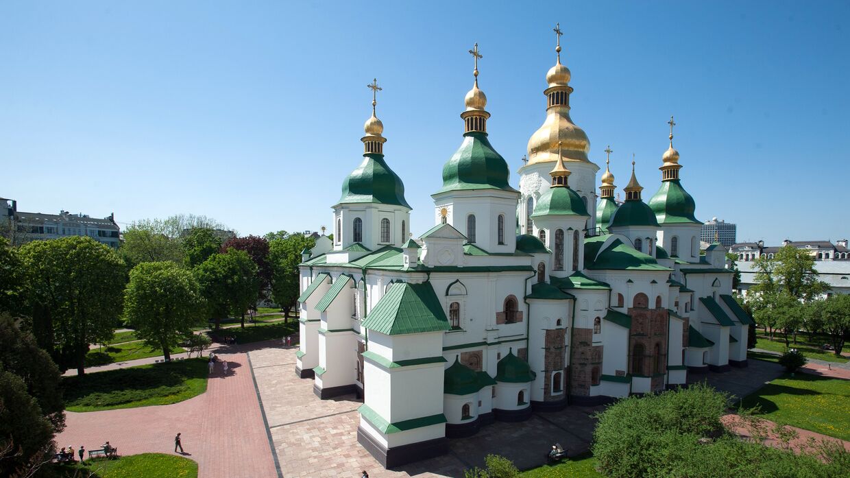 Вид на Софиевский собор в Киеве