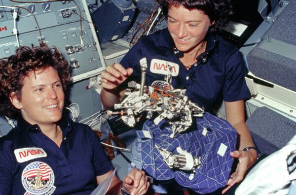 Первая женщина-астронавт США Салли Райд и астронавт Кэтрин Салливан