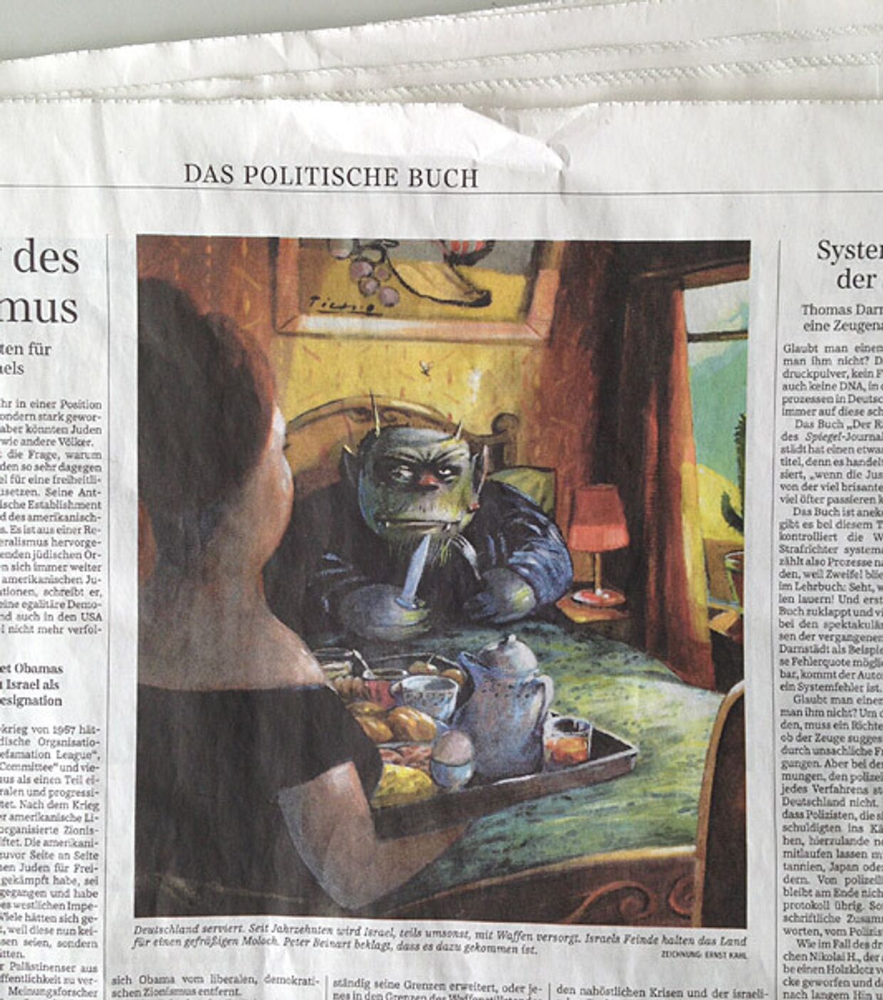 Иллюстрация Эрнста Каля в газете Sueddeutsche Zeitung