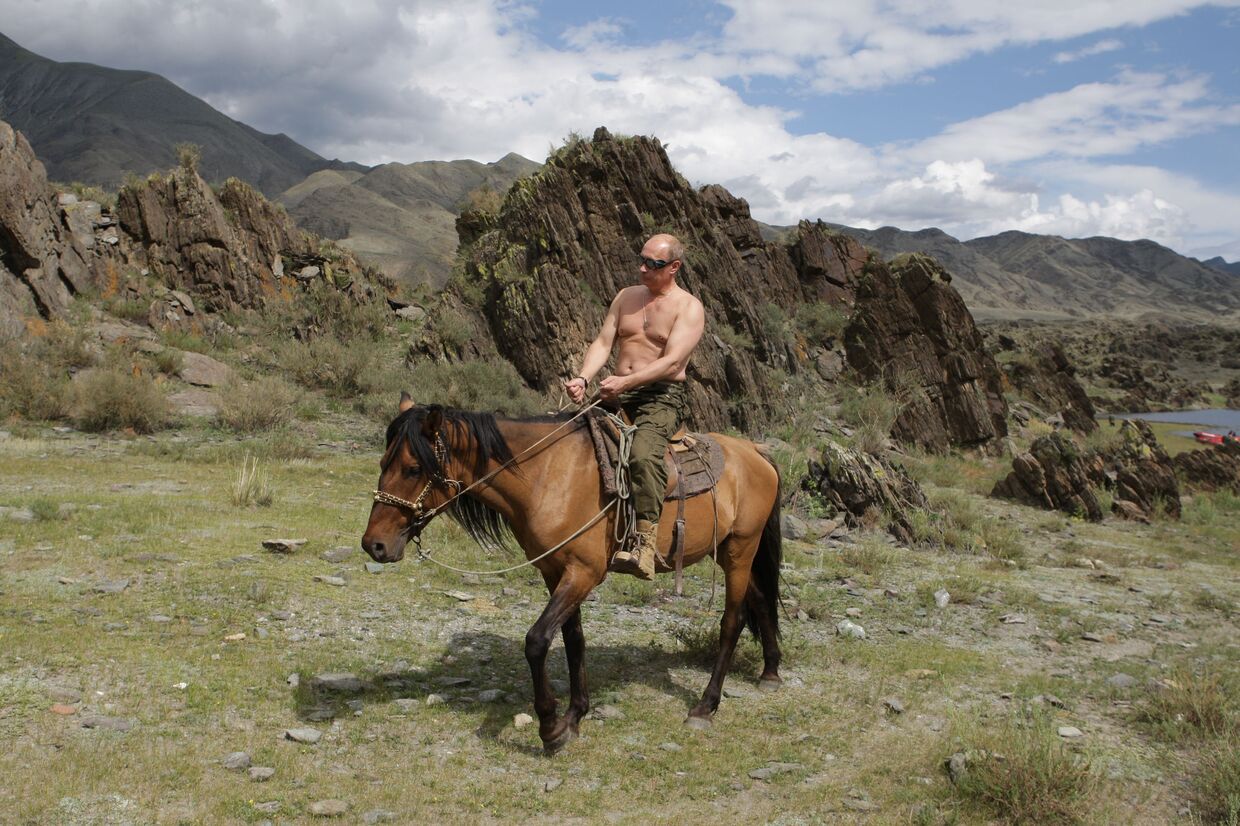 Премьер-министр РФ Владимир Путин на отдыхе в Республике Тыва