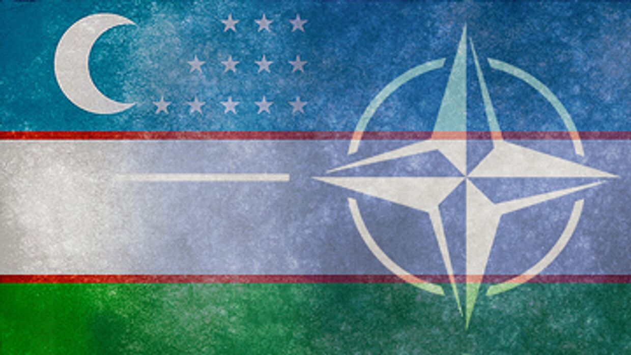 Флаги Узбекистана и НАТО