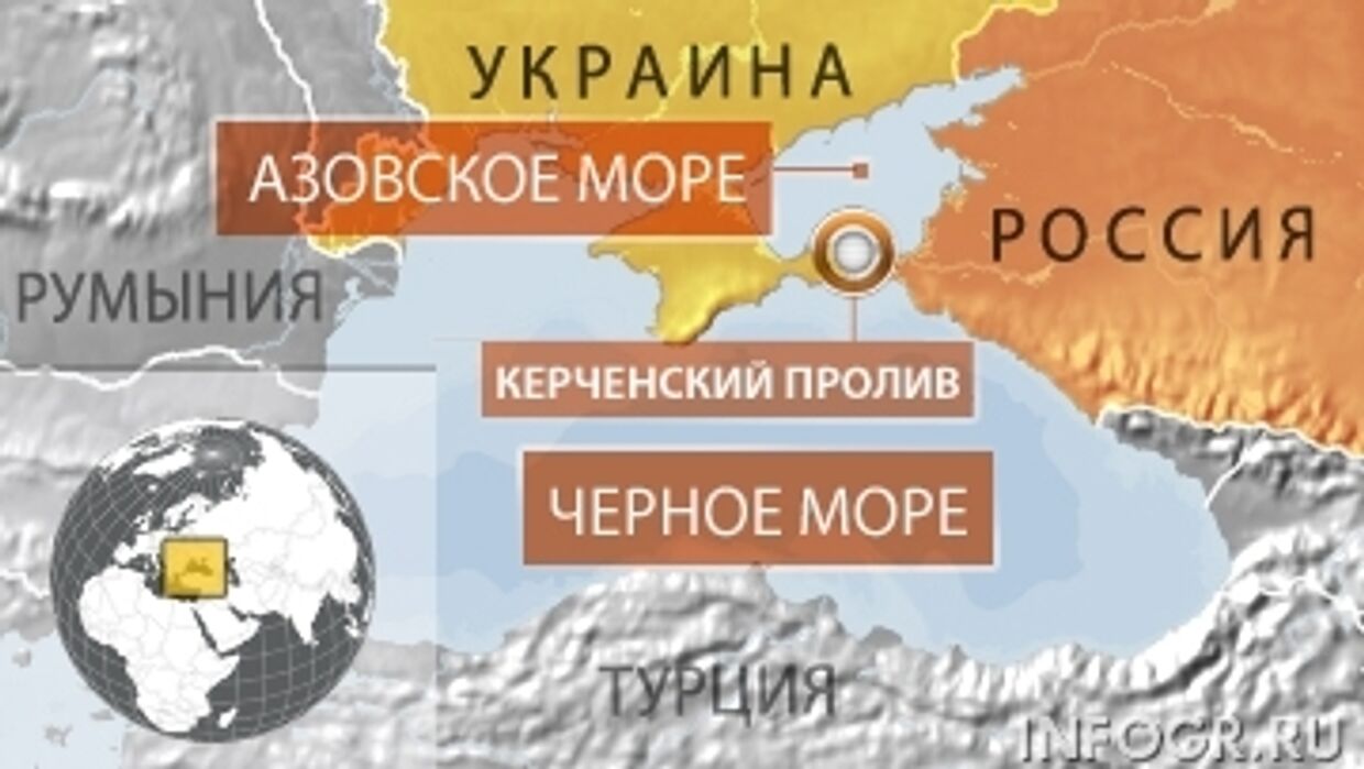 Карта границы РФ и Украины в районе Азовского и Черного морей
