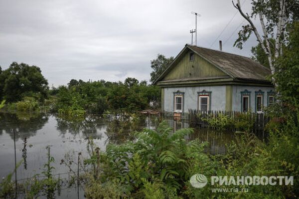 Затопленный микрорайон Хабаровска Красная речка