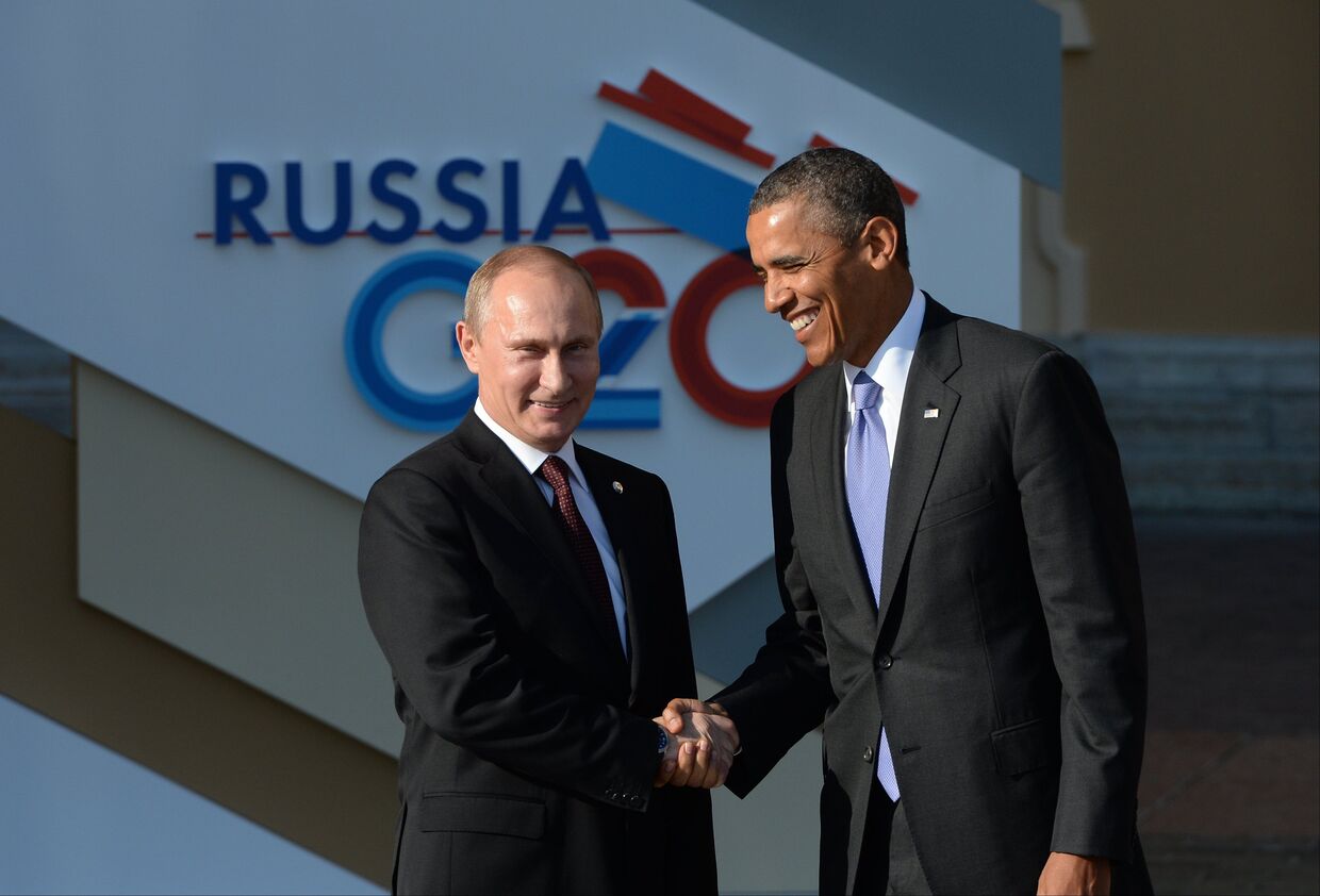 Церемония встречи В. Путиным участников саммита Группы двадцати