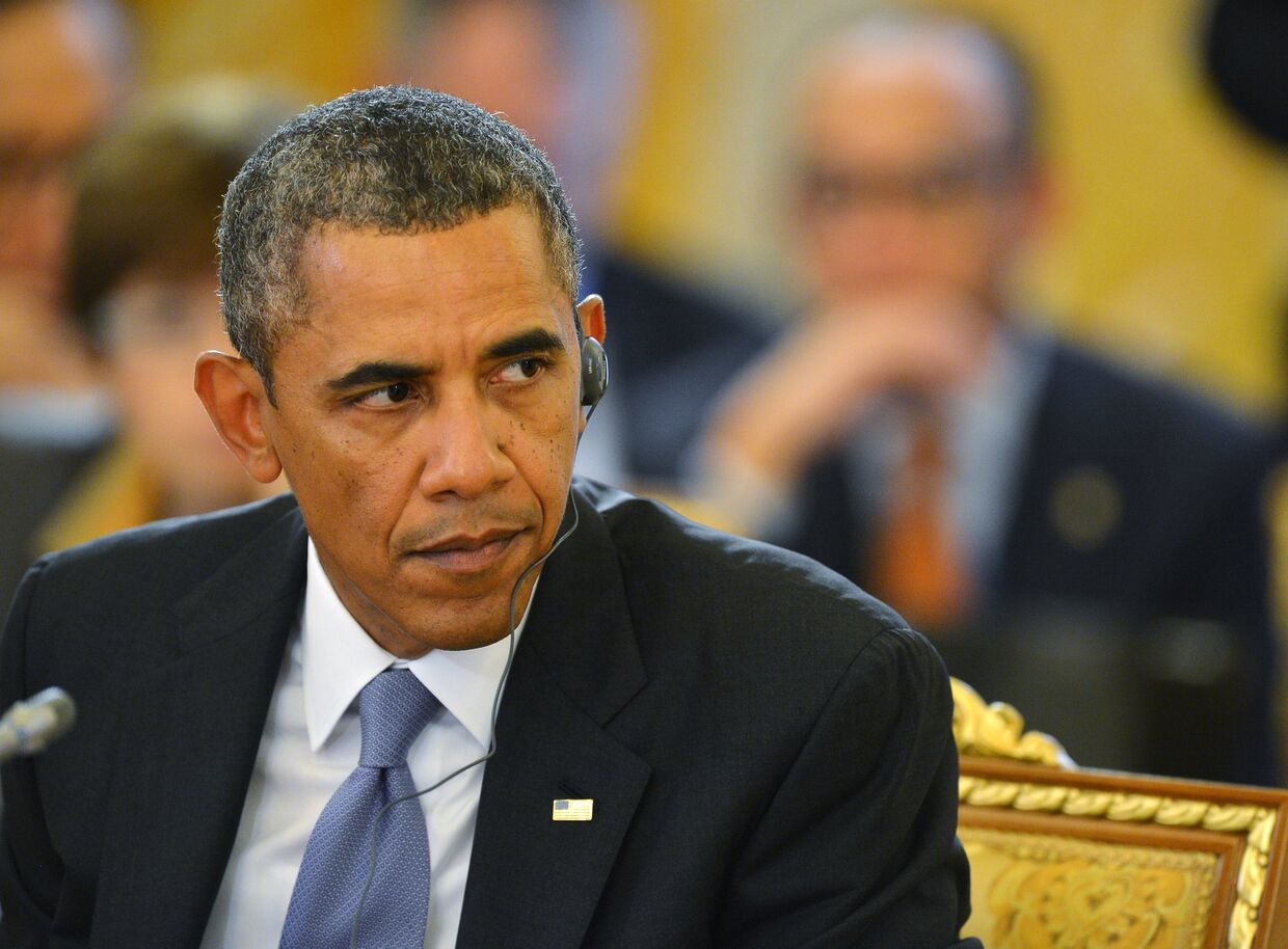Барак Обама во время рабочего заседания глав делегаций государств-участников Группы двадцати