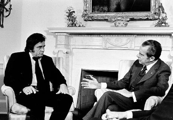 Джонни Кэш и Ричард Никсон в Белом доме, 1972 год