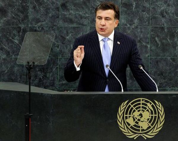 Михаил Саакашвили выступает на 68-й Генасамблее ООН