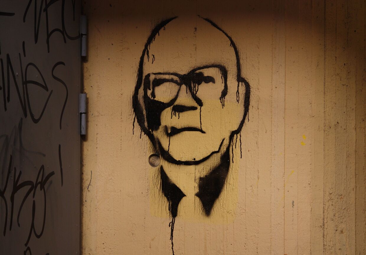 Граффити, изображающее Урхо Кекконена, восьмого президента Финляндии