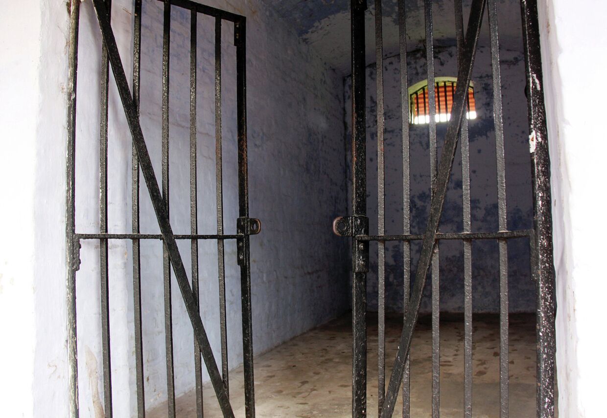 Камера-одиночка в Сотовой Тюрьме в городе Порт-Блэр