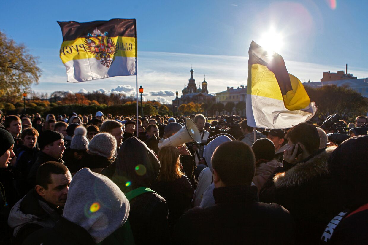 Акция националистов в Санкт-Петебурге