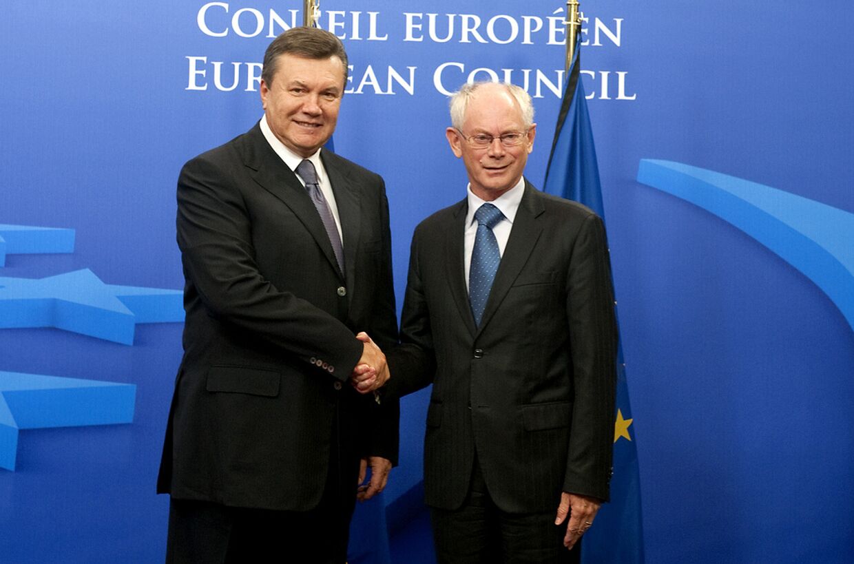 Президент Украины Виктор Янукович и председатель Европейского совета Херман ван Ромпёй 