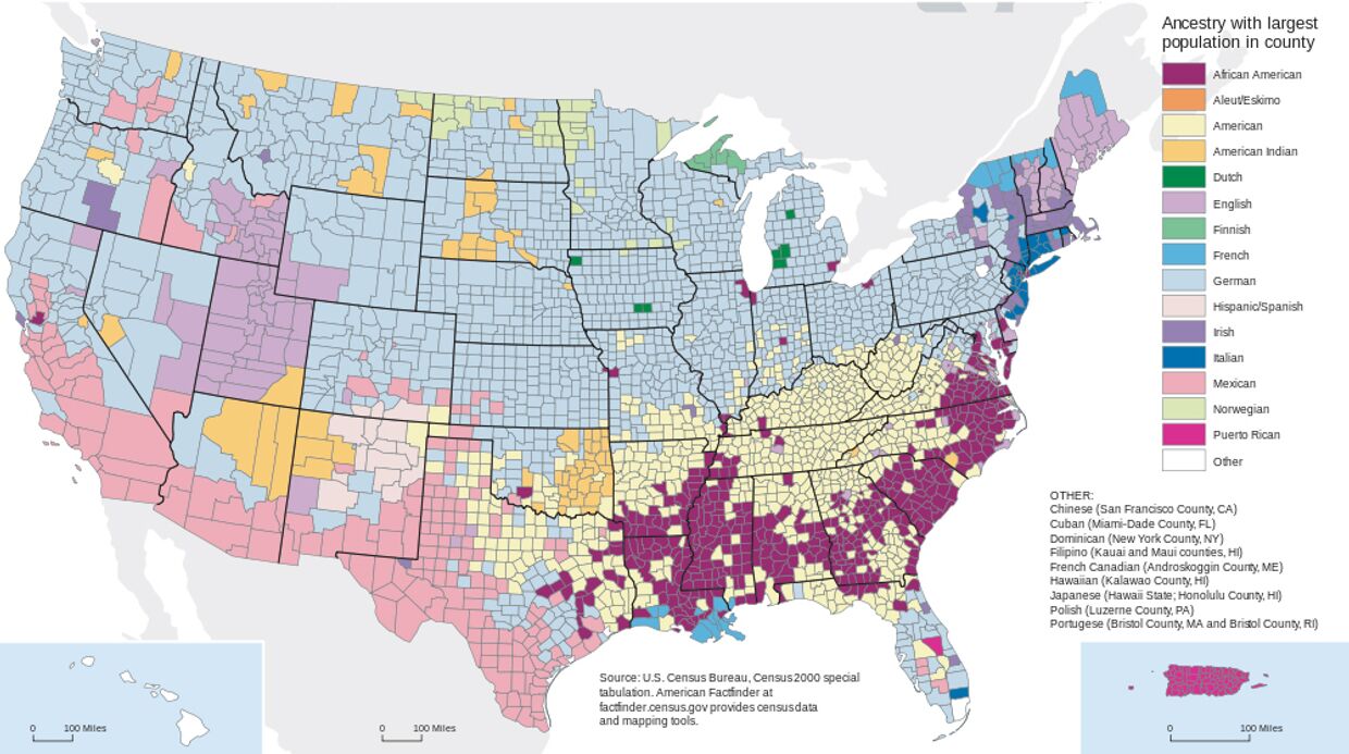 Этническая карта США