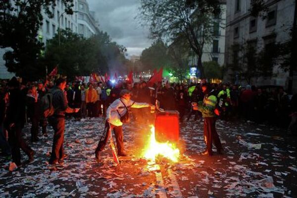 Забастовка дворников в Мадриде 