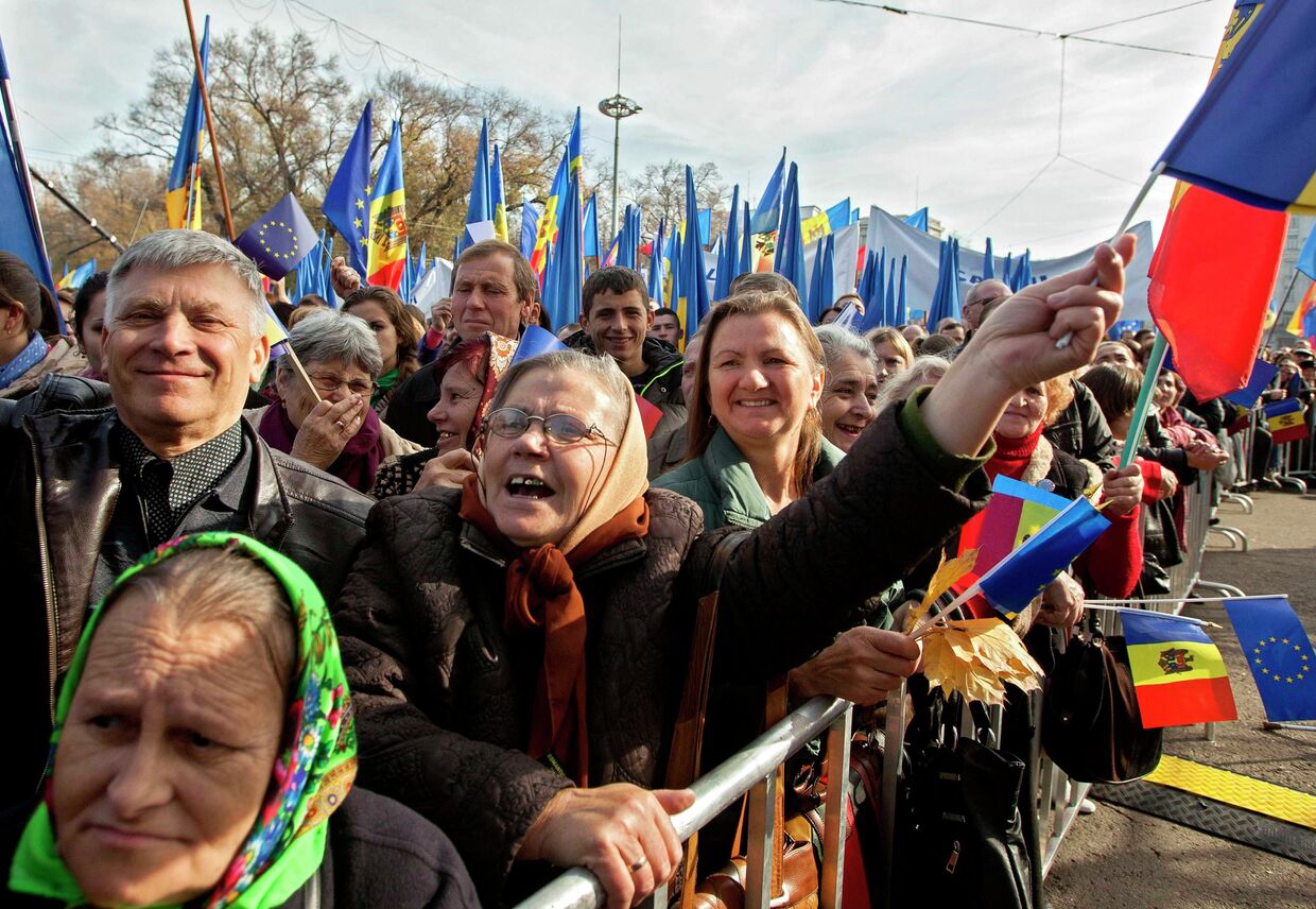 Митинг за интеграцию с ЕС в Кишиневе, Молдова