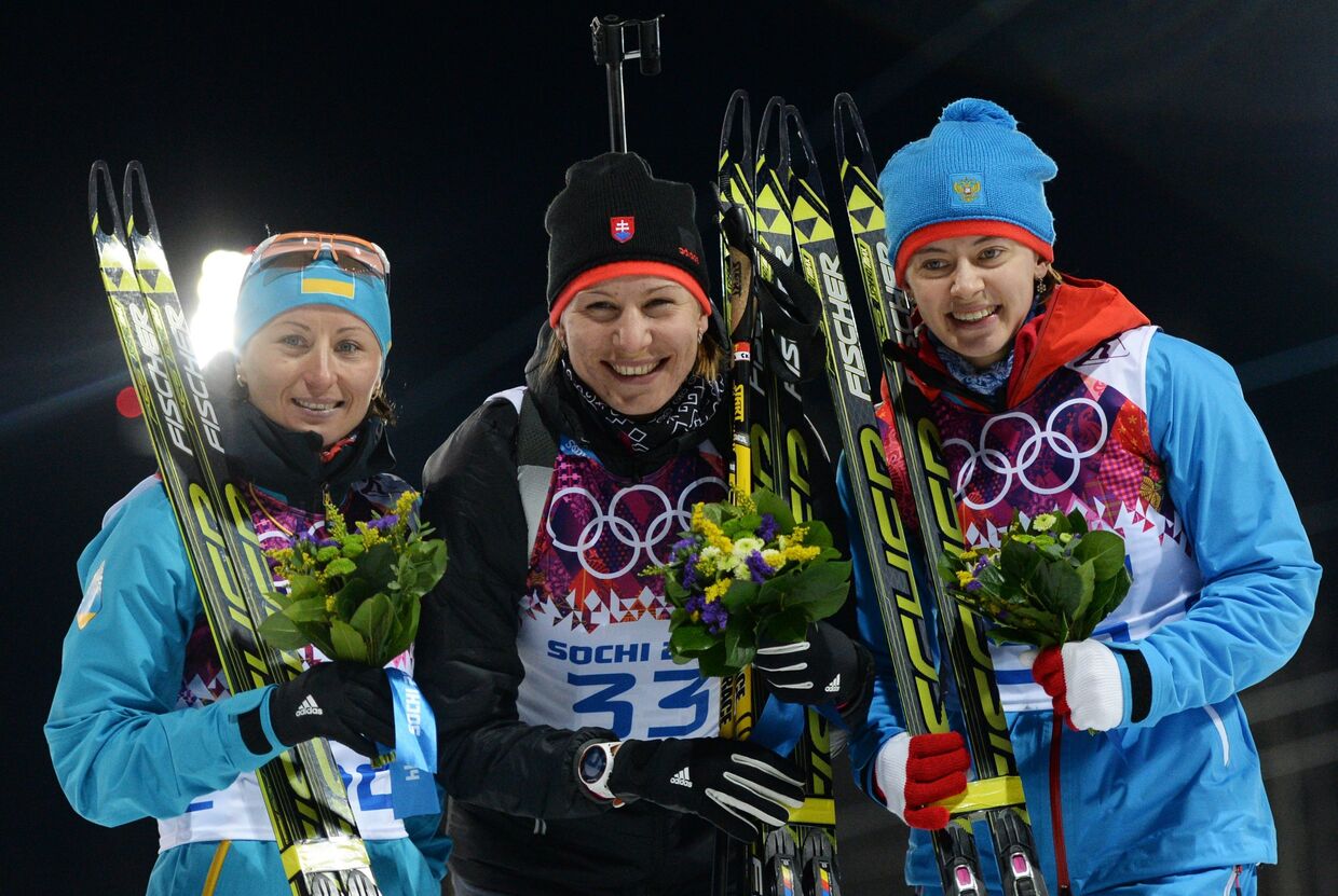 Вита Семеренко (Украина), Анастасия Кузьмина (Словакия) и Ольга Вилухина (Россия)