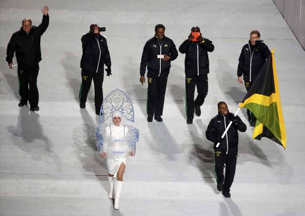 Делегация Ямайки на церемонии открытия Олимпиады в Сочи