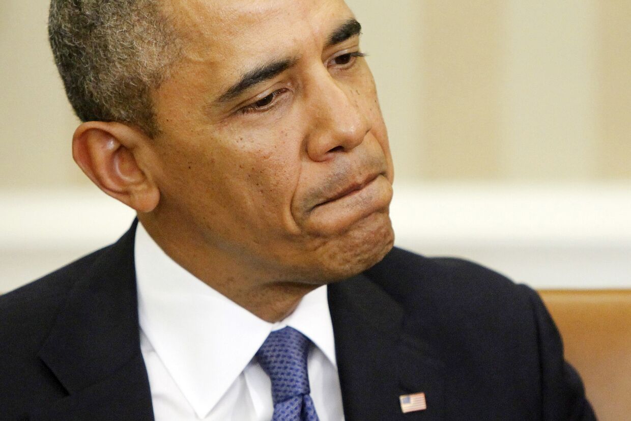 Барак Обама отвечает на вопросы журналистов по поводу ситуации на Украине