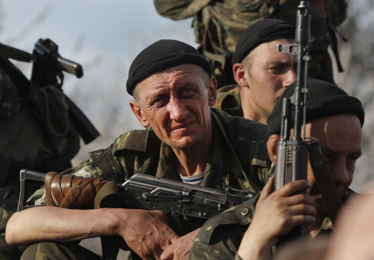 Солдаты украинской армии на подъезде к Краматорску