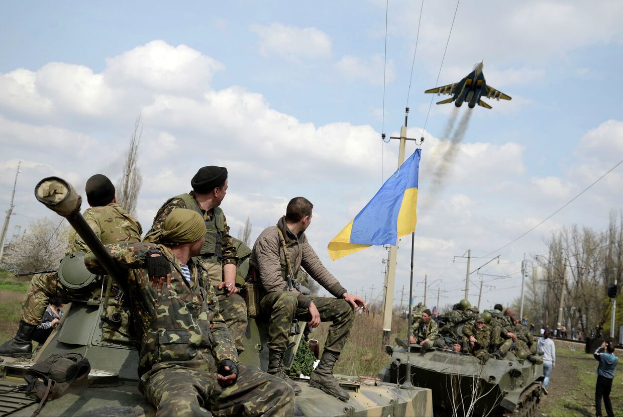 Украинские солдаты возле Краматорска