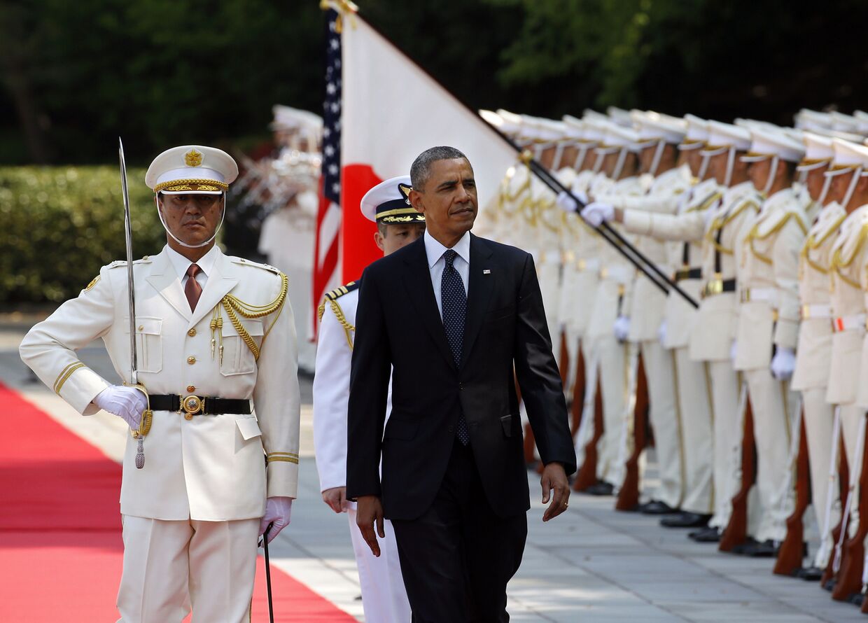 Барак Обама во время визита в Японию