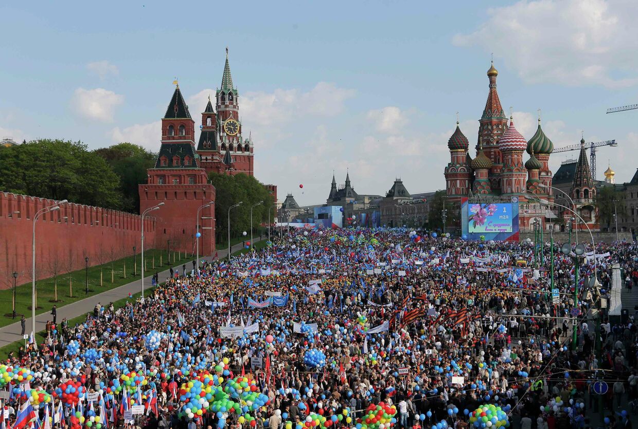 Празднование 1 мая на Красной площади в Москве