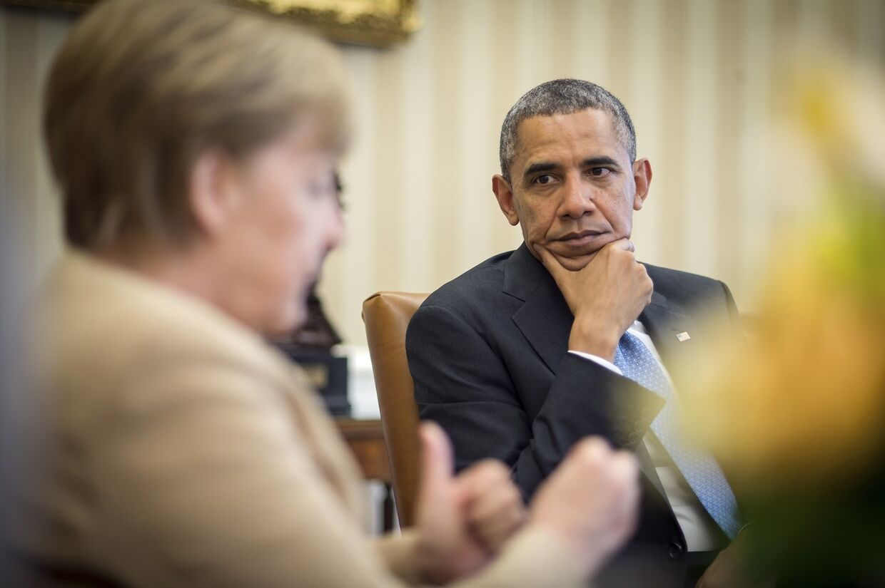 Барак Обама и Ангела Меркель обсуждают ситуацию на Украине во время встречи в Белом доме