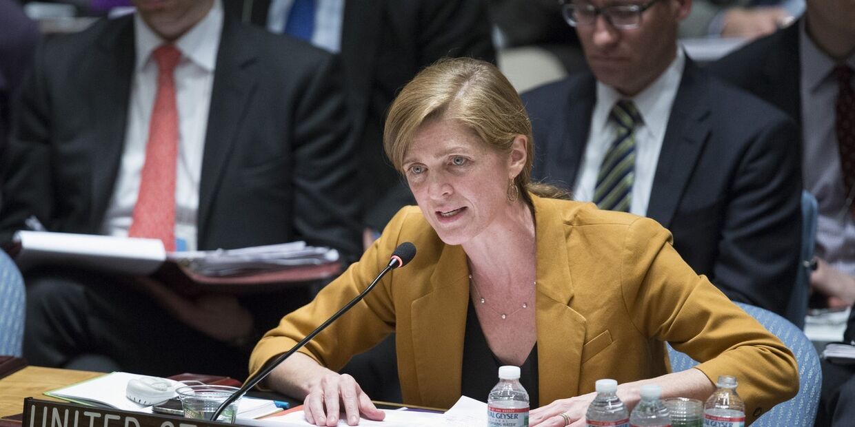 Саманта Пауэр на заседании Совета безопасности ООН, посвященном украинскому кризису 