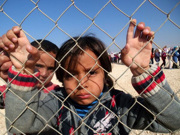 Дети в лагере сирийских беженцев Заатари 