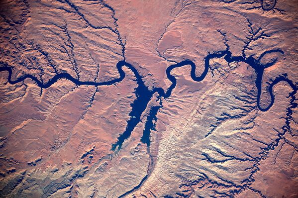 Вид из космоса на реку Колорадо, США