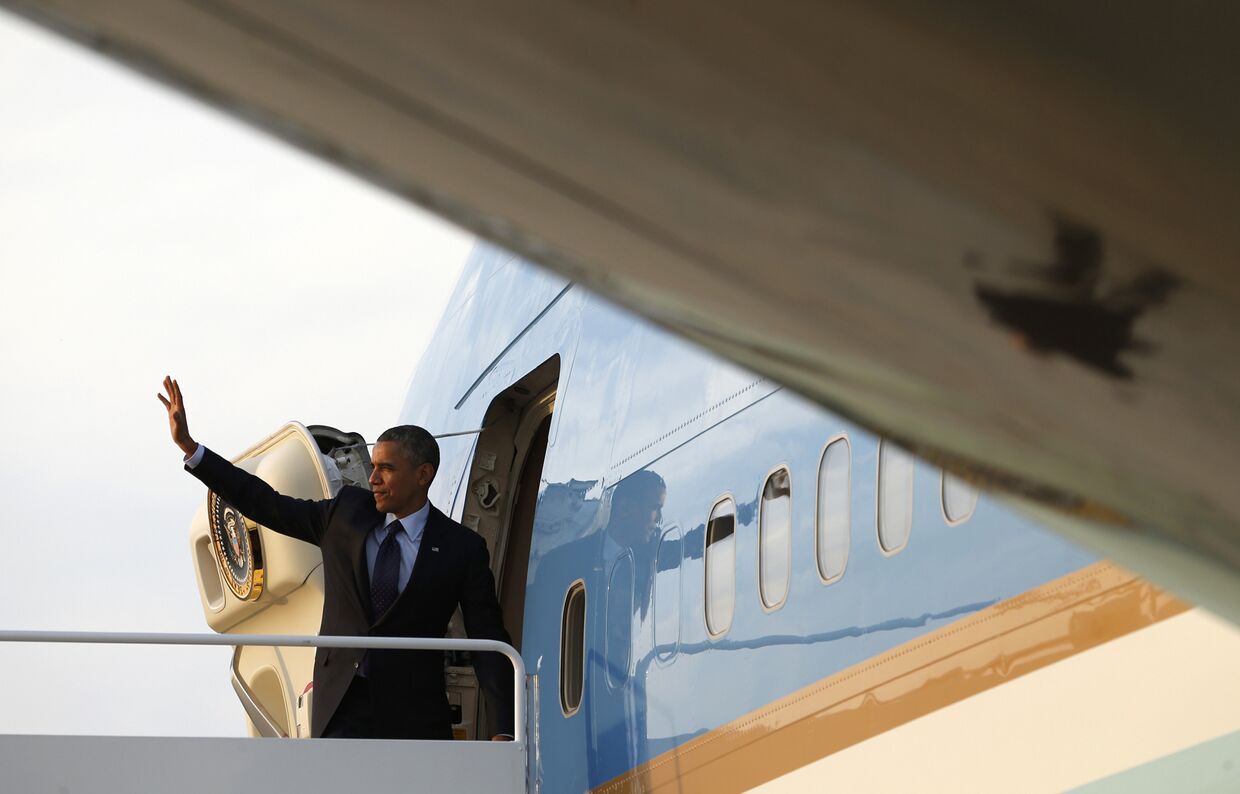 Барак Обама перед полетом в Варшаву