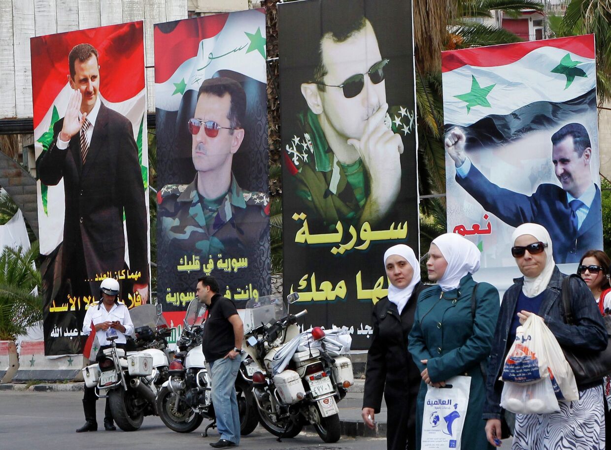Предвыборная агитация в Дамаске, Сирия
