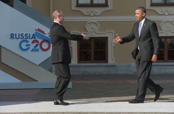 Церемония встречи В. Путиным участников саммита Группы двадцати