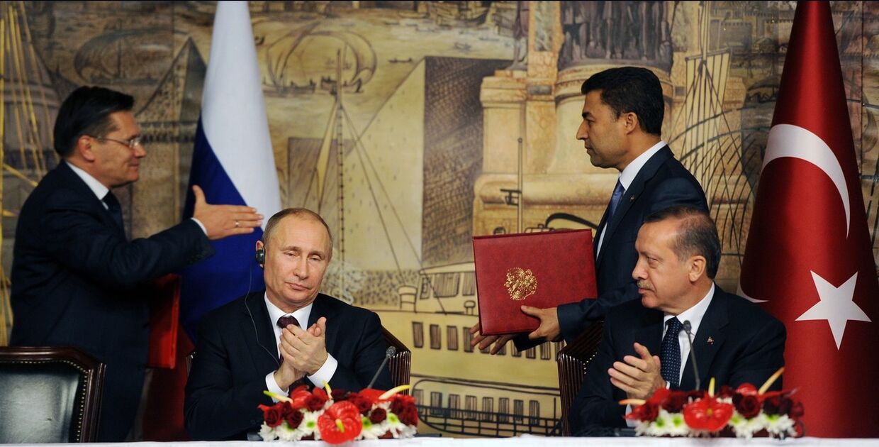 Владимир Путин и Реджеп Тайип Эрдоган во время визита российского президента в Турцию