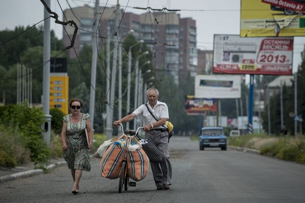 Жители покидают Славянск 