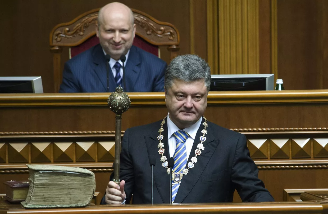 Петр Порошенко во время церемонии инаугурации