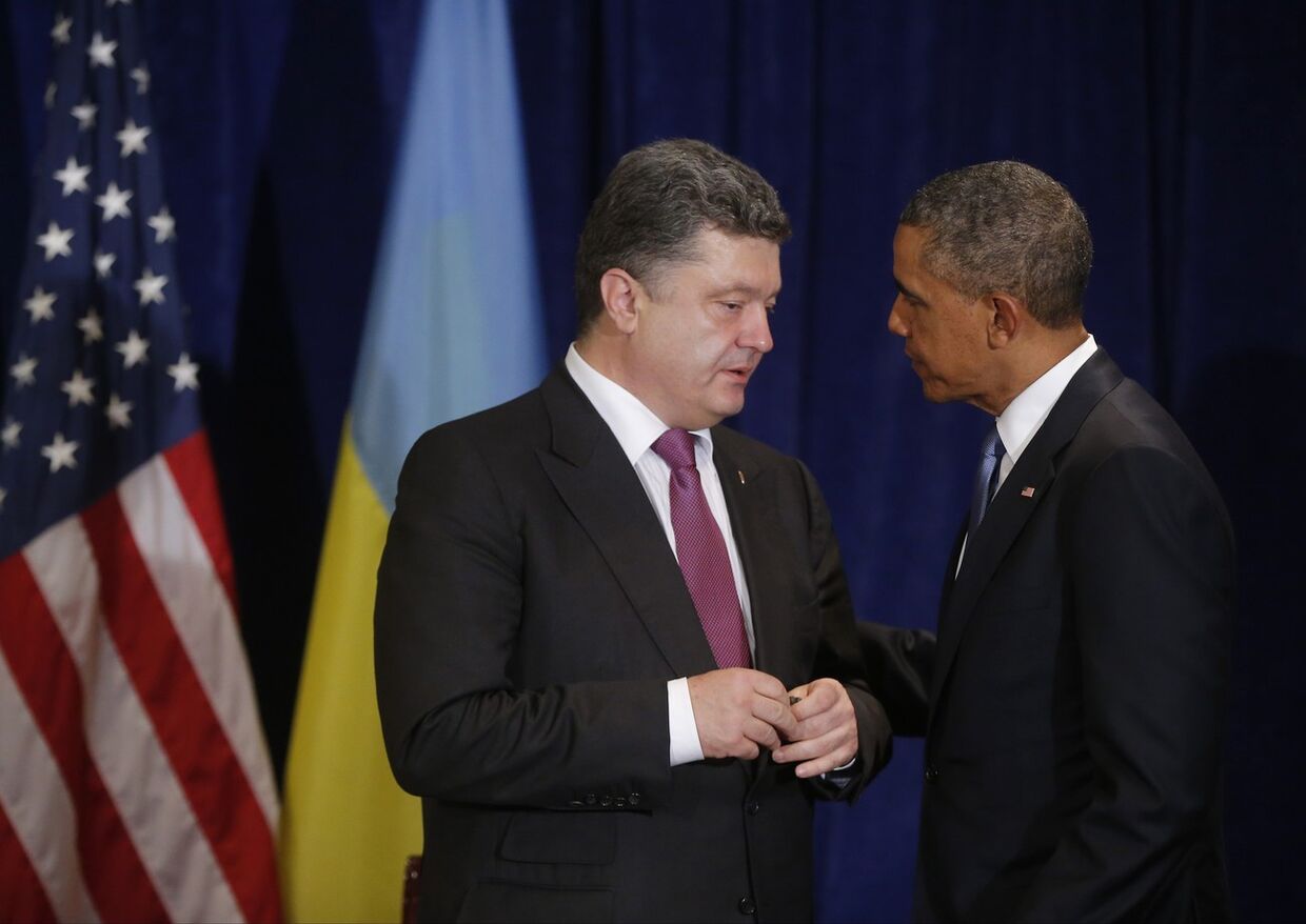 Барак Обама и Петр Порошенко во время встречи в Варшаве